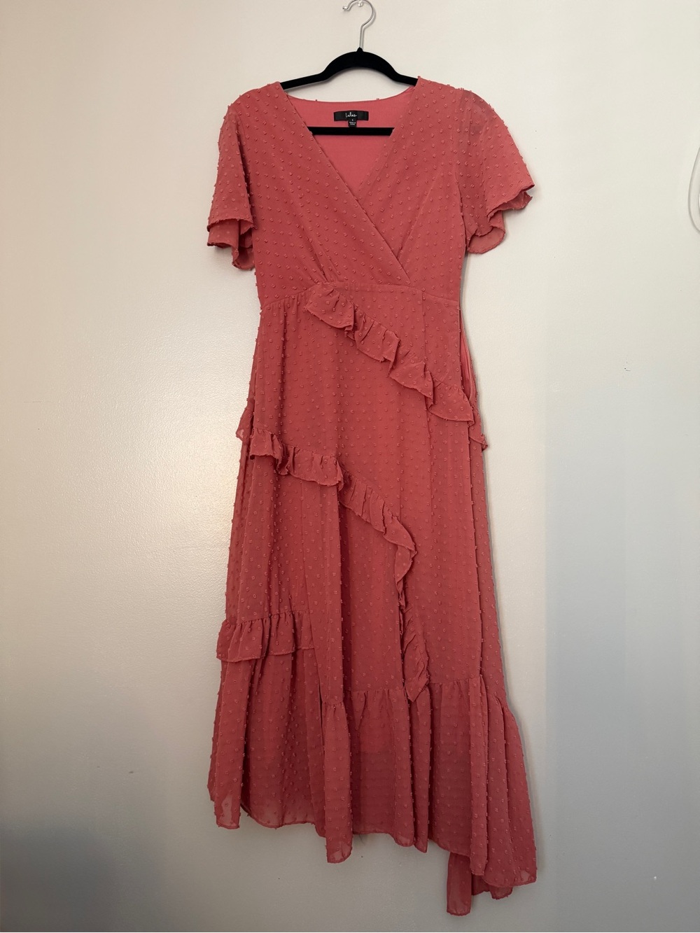 Lulus Pink Assymetrical Midi Dress Size S - Picture 3 of 7